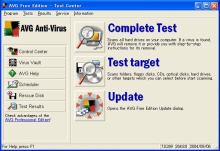 Freeware to protect the computer against viruses : Grisoft AVG Anti-Virus Free Edition