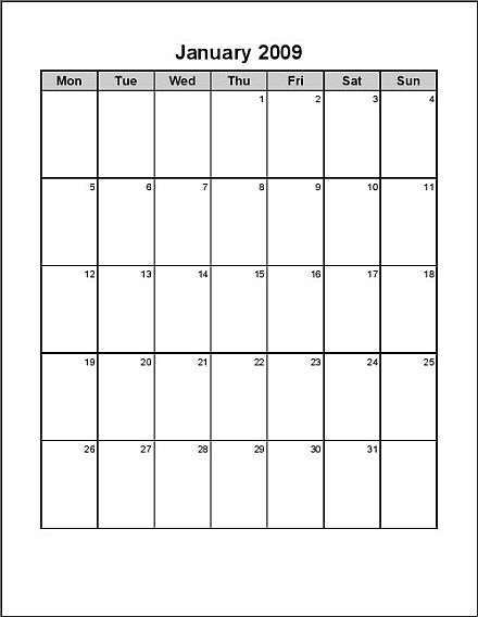 free calendars. Free Print Your 2009 12 Pages